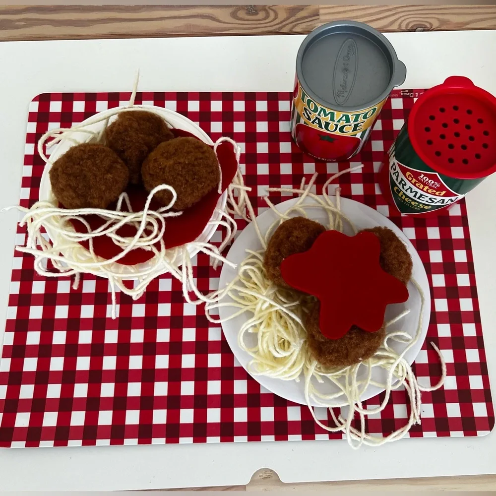 Spaghetti and Meatballs Handmade Sensory Play Sets - Picture 3 of 6
